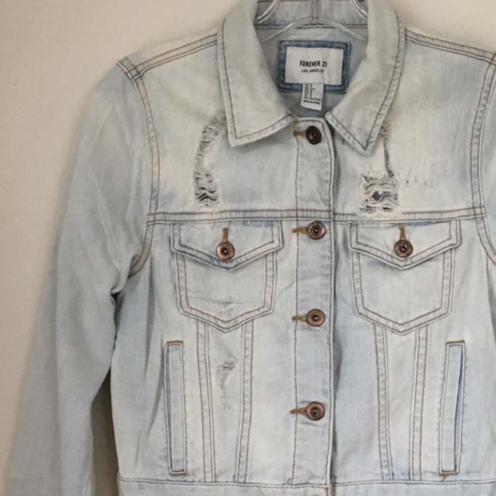 Distressed denim jacket
